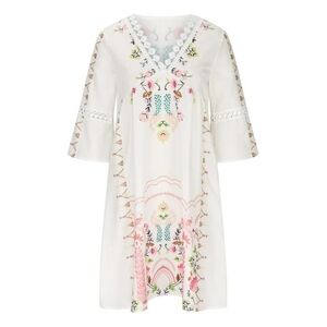 Floral Embroidered White Dress